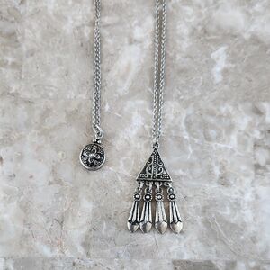 Silver Pendant Necklaces, Lot Of 2